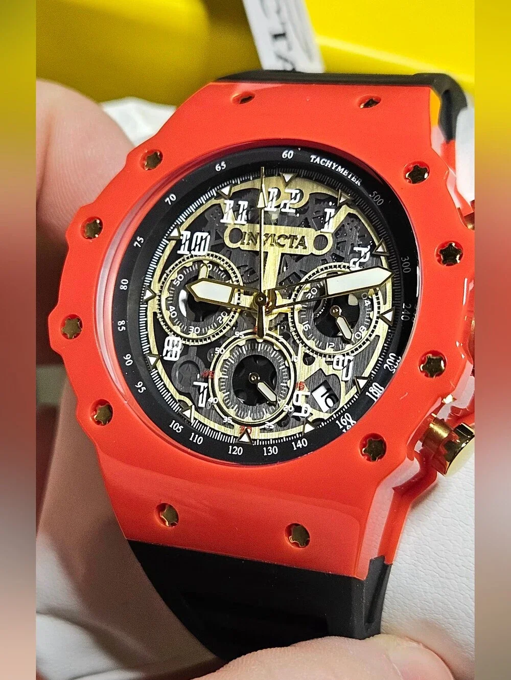 NEW With Tag Invicta Racing Vaulthan Watch 69685 – Red Case & Black Strap
